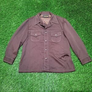 VTG 70s Haggar Disco Dagger Collar Jacket Mens 44 Large USA Polyester